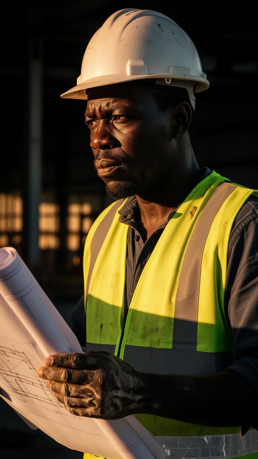 MBC foreman reviewing site blueprints